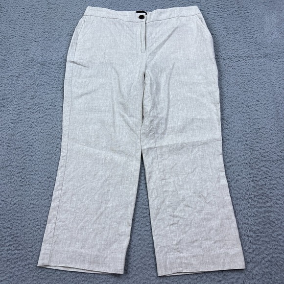 Talbots Pants - Talbots Women's 100% Linen Dress Pants Trousers 4P Ivory Cream Old Money Breathe